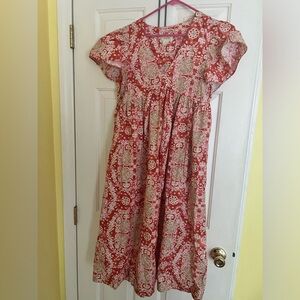 NWOT Anthropologie Maeve Flutter sleeve babydoll dress, pink and red print, M
